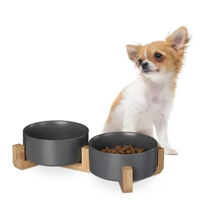 Hunde napfbar keramik Hundenapfbar Hundenapfset Doppelter Hundenapf 850 ml - Bild 1 von 9