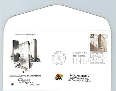 S06-1987, CELEBRATE THE CENTURY, INTL STYLE OF ARCHITECTURE, PCS FDC - Image 1 of 2