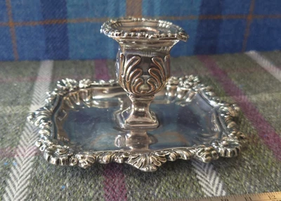 Vela fina antigua Sheffield Plate Taperstick para niños c. 1825: 479 Foto 1 de 4