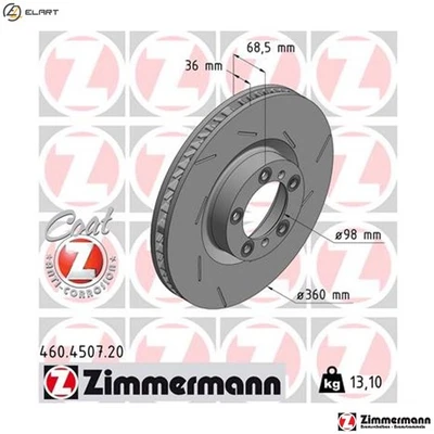 2x BRAKE DISC 460.4507.20 FOR PORSCHE PANAMERA/Sport/Turismo MCX.TA 3.0L 6cyl - Image 1 of 4