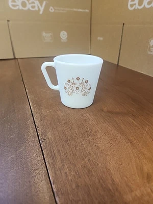 Pyrex Summer Impressions Brown Flower D-Handle Coffee Cups [T-7166] - Image 1 of 4