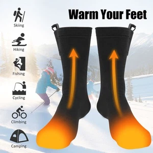 USB Heating Socks Winter Heated Socks Warmth Outdoor Heated Boots Snowmobile Ski - Picture 1 of 12