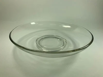 Vintage Large 12 inch Glass With Gold Trim Platter Bowl - Image 1 of 2