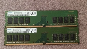 Samsung 2 x 8GB DDR4 1Rx8 PC4-2666V-U Desktop UDIMM Memory M378A1K43CB2-CTD - Picture 1 of 3
