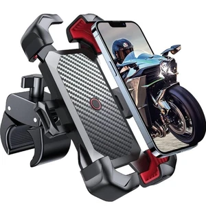 Motorcycle Phone Mount 1s Auto Lock 100mph Military Anti-Shake Bike Phone Holder - Picture 1 of 7