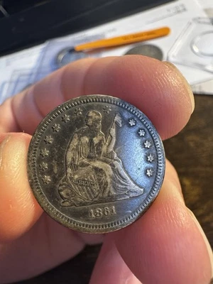1861 Liberty Seated Quarter - Image 1 of 2