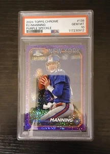 2024 Topps Chrome Eli Manning rifrattore viola maculato #138 PSA 10 #117230912 - Foto 1 di 2