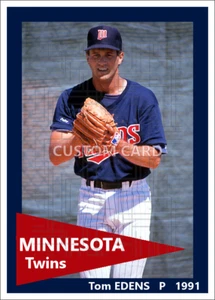 Tom Edens - 1991 Minnesota Twins - 2.5 x 3.5 custom card (blank back) - Picture 1 of 1