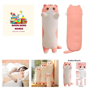 Cat Stuffed Animal Body Pillow – Soft Plush Long Cat Hugging Pillow with Remo... - Picture 1 of 7
