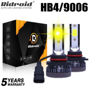 2PCS 9006 HB4 Yellow LED Headlight Fog Light Bulbs Conversion Kit 26000LM 3000K - Picture 1 of 12