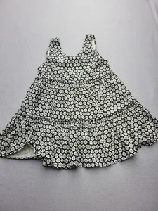 By Together Women Dress Medium Black/White Tent Sleeveless Short Floral Cotton - Picture 1 of 13