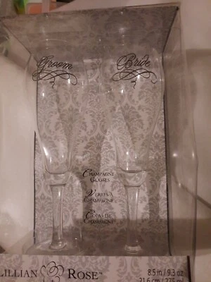 Lillian Rose, Vasos Tostados Boda Novia y Novio Transparente, (G705), 8oz Foto 1 de 4