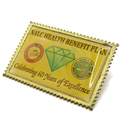 Pin Nat. NALC Health Benefit Plan 60 años Assoc. de portacartas vintage Foto 1 de 4