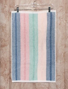 Toalla de mano vintage Dundee a rayas multicolores 100 % algodón 16"" x 26"" EE. UU. - Imagen 1 de 9