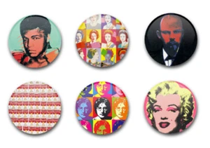 INSIGNIAS BOTÓN 1" 25MM X6 ARTISTAS ANDY WARHOL - Imagen 1 de 1