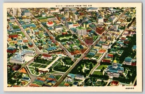 Postcard - Vintage Aerial View of Denver Colorado 1949 - Picture 1 of 2