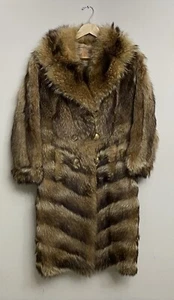 Vintage Women's Raccoon 3/4 knee Coat- Size M By Morin Fourrures - Picture 1 of 22