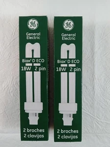 2 GE GENERAL ELECTRIC CFL Fluorescent BIAX D ECO 18W 2 Pin F18DBX/827/ECO Bulb - Picture 1 of 5
