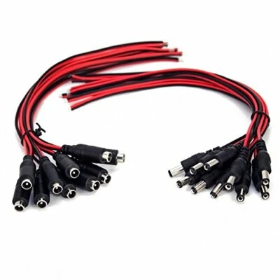 Dc Power Cable 12v 5a Plugs Male Female Connectors For Cctv Security Camera  - Image 1 of 4