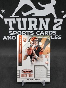 2014 Contenders AJ McCarron RC Patch Rookie Ticket No. RTS-25 Cincinnati Bengals