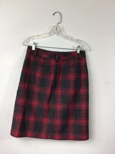 Eddie Bauer Plaid Wool Skirt Womens 4 - Picture 1 of 7