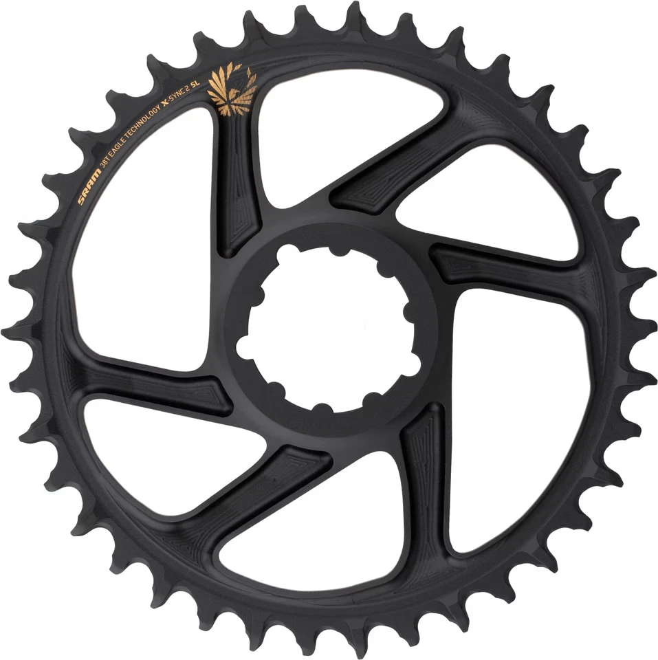 SRAM X-Sync 2 Eagle Direct Mount Chainring, 30T, 6mm Offset, Black with Gold - Image 1 of 1