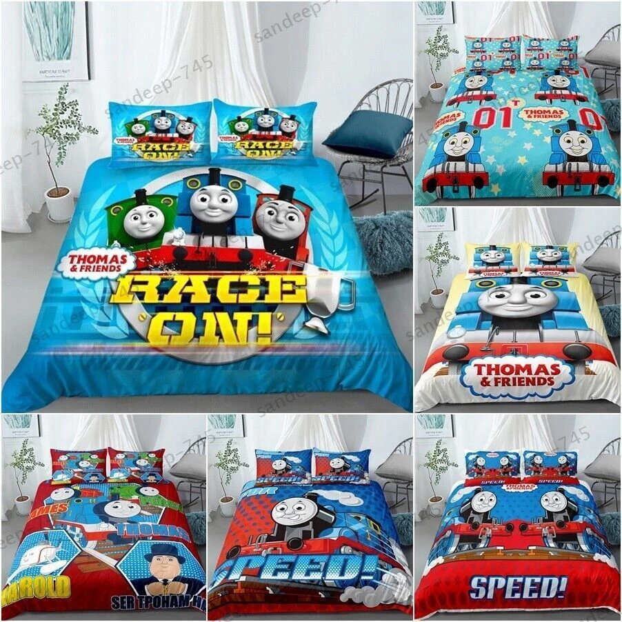 Thomas And Friends 3D Duvet Cover Pillowcase Single Double Bedding Set Gift