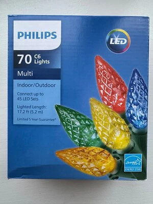 Philips 70 C6 Mulitcolor LED Lights Christmas Decoration Indoor/Outdoor NEW - Image 1 of 3