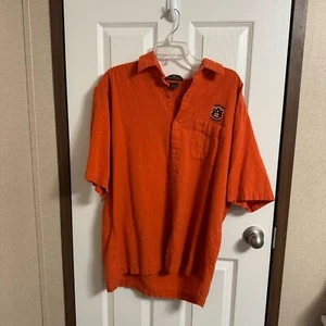 Antigua mens auburn button up orange shirt sz L - Picture 1 of 6