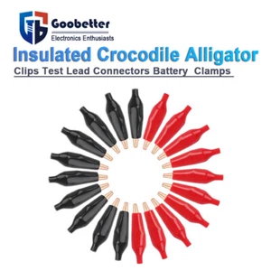 Insulated Crocodile Alligator Clips Test Lead Connectors Battery  Clamps  - Picture 1 of 10