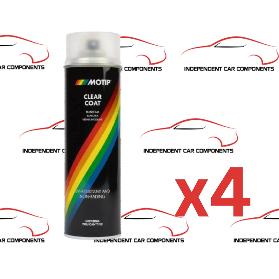 4 x Motip Matt Finish Clear Lacquer Varnish Acrylic Spray Paint Aerosol 500ml - Image 1 of 1