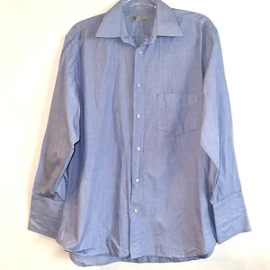 MISSONI Shirt Mens 16 1/2 42 Blue Button Down Cotton Long Sleeve Italy Dress - Picture 1 of 8
