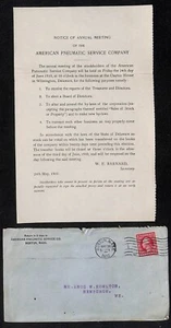 American Pneumatic Service Co. Boston 1910 Stockholders Notice & Cover Knowlton* - Picture 1 of 2