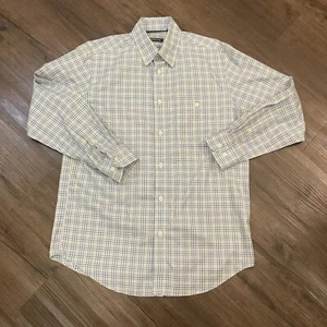 Orvis Button Down Shirt Mens Medium Blue Plaid Long Sleeve Cotton - Picture 1 of 11