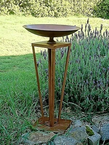 DESIGN metal BIRD feeder bath rust 80CM HIGH NORMANDIE NEW - Picture 1 of 5