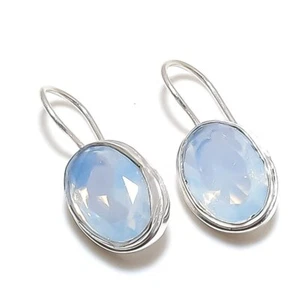 REGENBOGEN MONDSTEIN Edelstein 925 Sterlingsilber Schmuck Ohrring