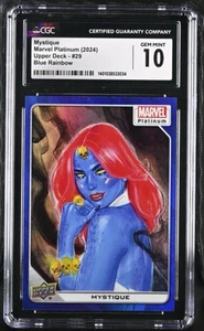 2024 MYSTIQUE Marvel Platinum Upper Deck Blue Rainbow CGC 10 Gem 💎 - Picture 1 of 2
