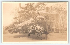 Postal RPPC Escena de Invierno Nevada Casa Princeton Nueva Jersey c1904-1918 - Imagen 1 de 2