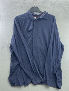 North Face Shirt Mens 2XL Navy Blue Button Up Lightweight Hiking Outdoor Nylon - Picture 1 of 5