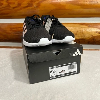 Tênis Adidas Kids Lite Racer CLN 2.0 preto e rosa - Imagem 1 de 4