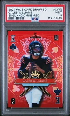 2024 Wild Card Draw Caleb Williams King Clubs Red Bears 2/2 #CWN PSA 9 - Image 1 of 2