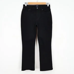 J.Crew Factory Mid-Rise Flare Crop Jean In All-Day Stretch In Black Size 26 - Picture 1 of 8