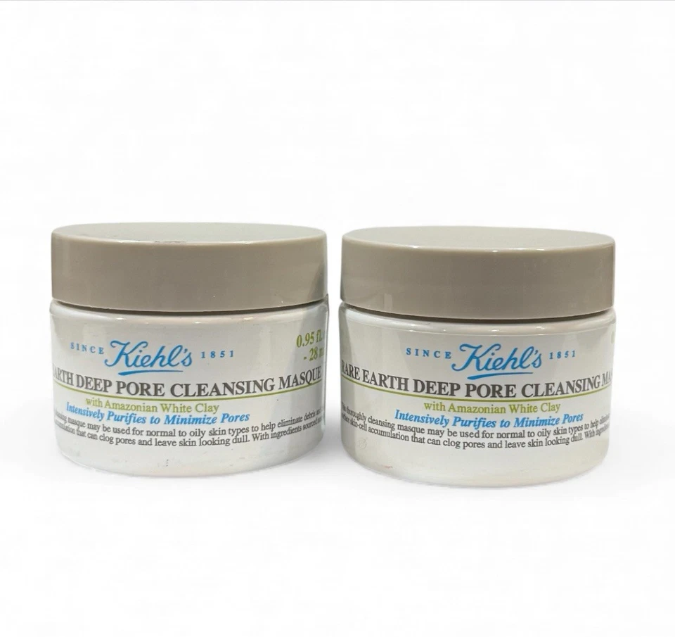 Kiehl's Rare Earth Deep Pore Cleansing MASQUE - Travel Size 0.95oz/28ml Lot Of 2 - Image 1 of 1