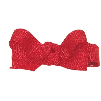 Baby Size Red Girls' Premium Hair Bow with Knot Wrap on WeeStay No-Slip Clip - Image 1 of 4