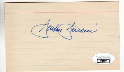 Jackie Jensen Signed Autographed Index Card Yankees Red Sox JSA CF47133 - Image 1 of 2