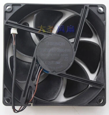 SUNON EF92251BX-Q000-F99 12V 2.04W 92*92*25mm 3Pin Projector Cooling Fan - Image 1 of 4