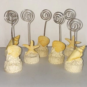 Seashell Polystone Resin Place Card Table Number Holders Set of 7 - Picture 1 of 12