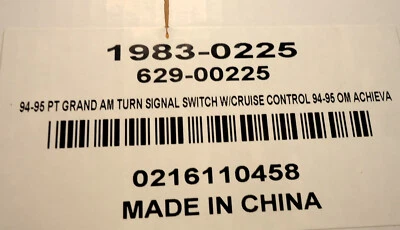 Compatível com 1994-1995 Acheiva Pontiac Grand AM interruptor de coluna sinal de volta com cruzeiro - Imagem 1 de 4