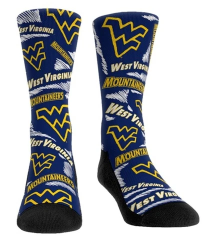 Rock 'Em Socks University of West Virginia Mountaineers Logo Fan Gift S/M 6-8.5 Cover