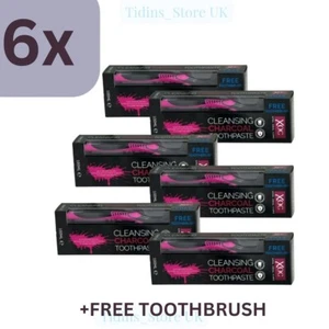 6x Charcoal Toothpaste Fluoride Whitening Activated Cleanser 100ml XOC